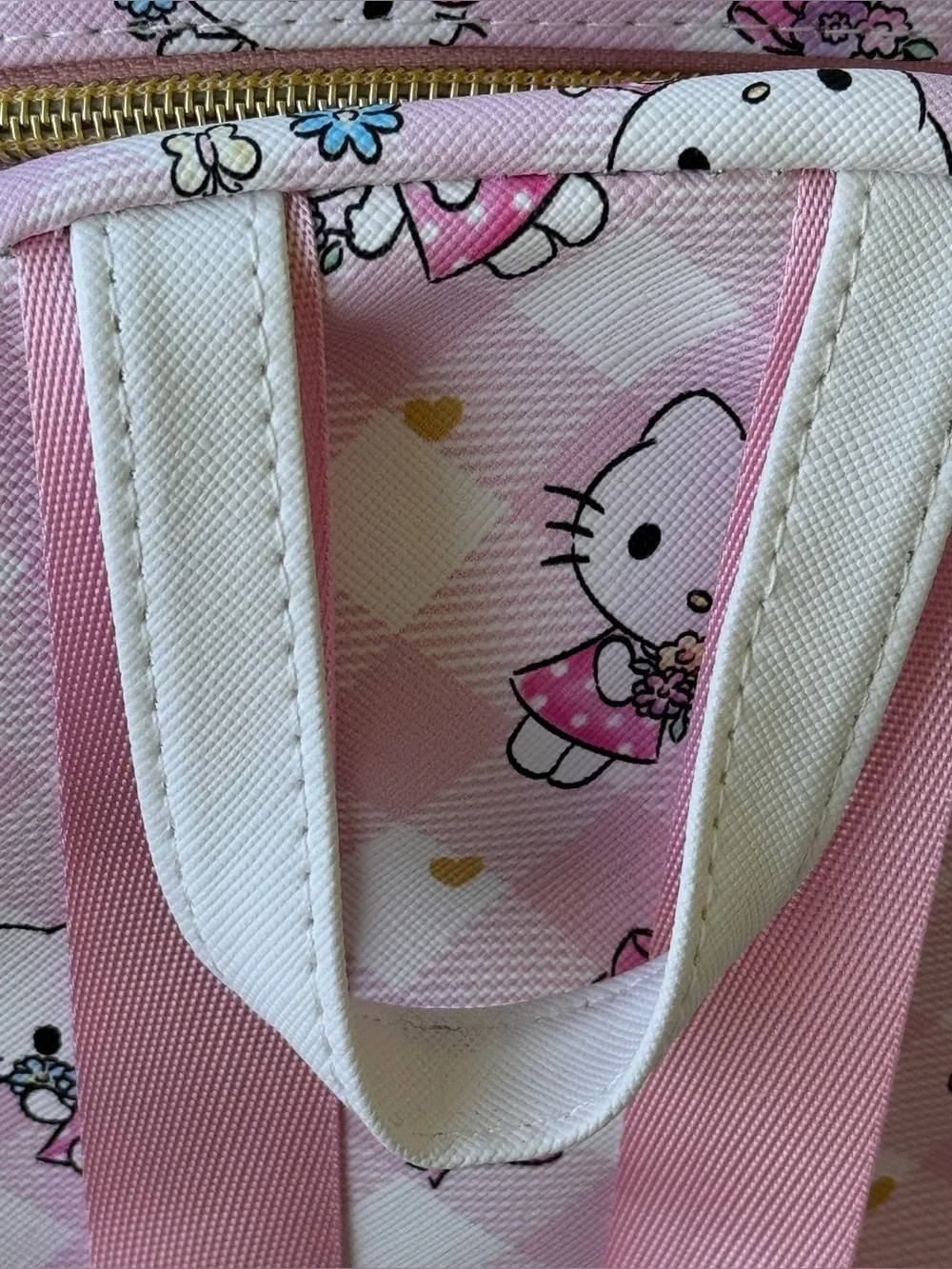 Hello Kitty Faux Leather Mini Backpack w/ Heart Pom Charm & Removable Pouch